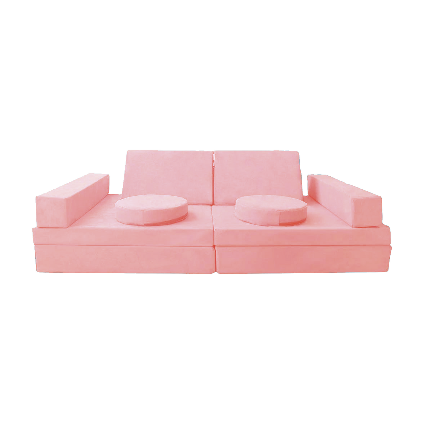 Likha Play Couch - Rosa (Light Pink) with waterproof liner and Sand Beige replacement cover